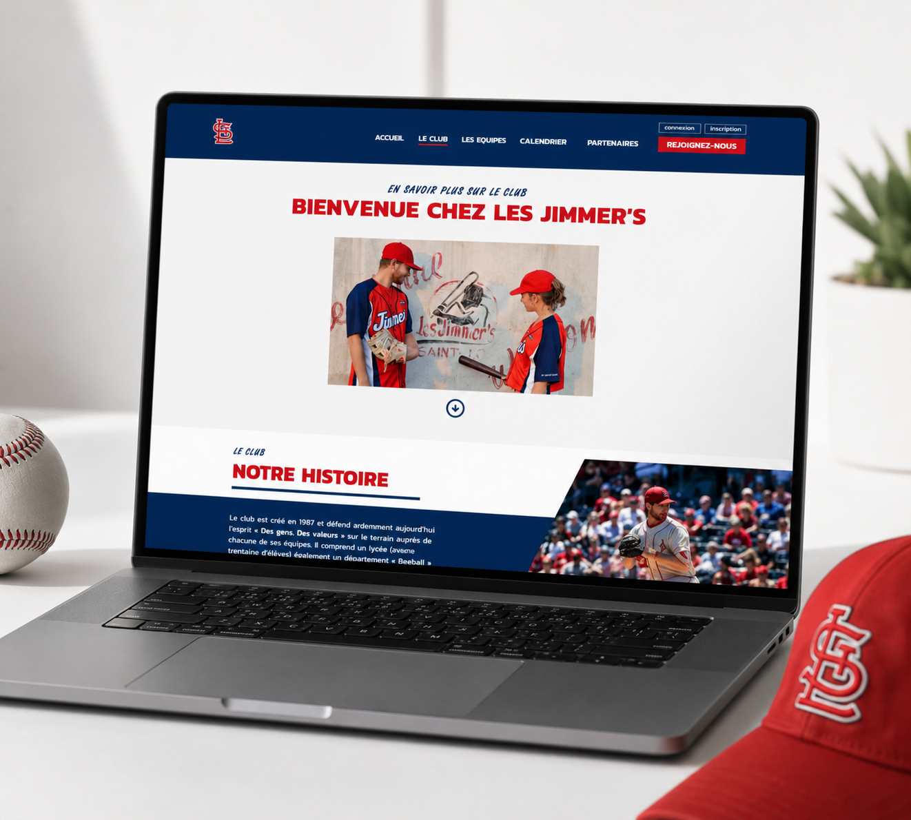 Jimmers — Conception d'un site web dynamique pour un club de baseball local