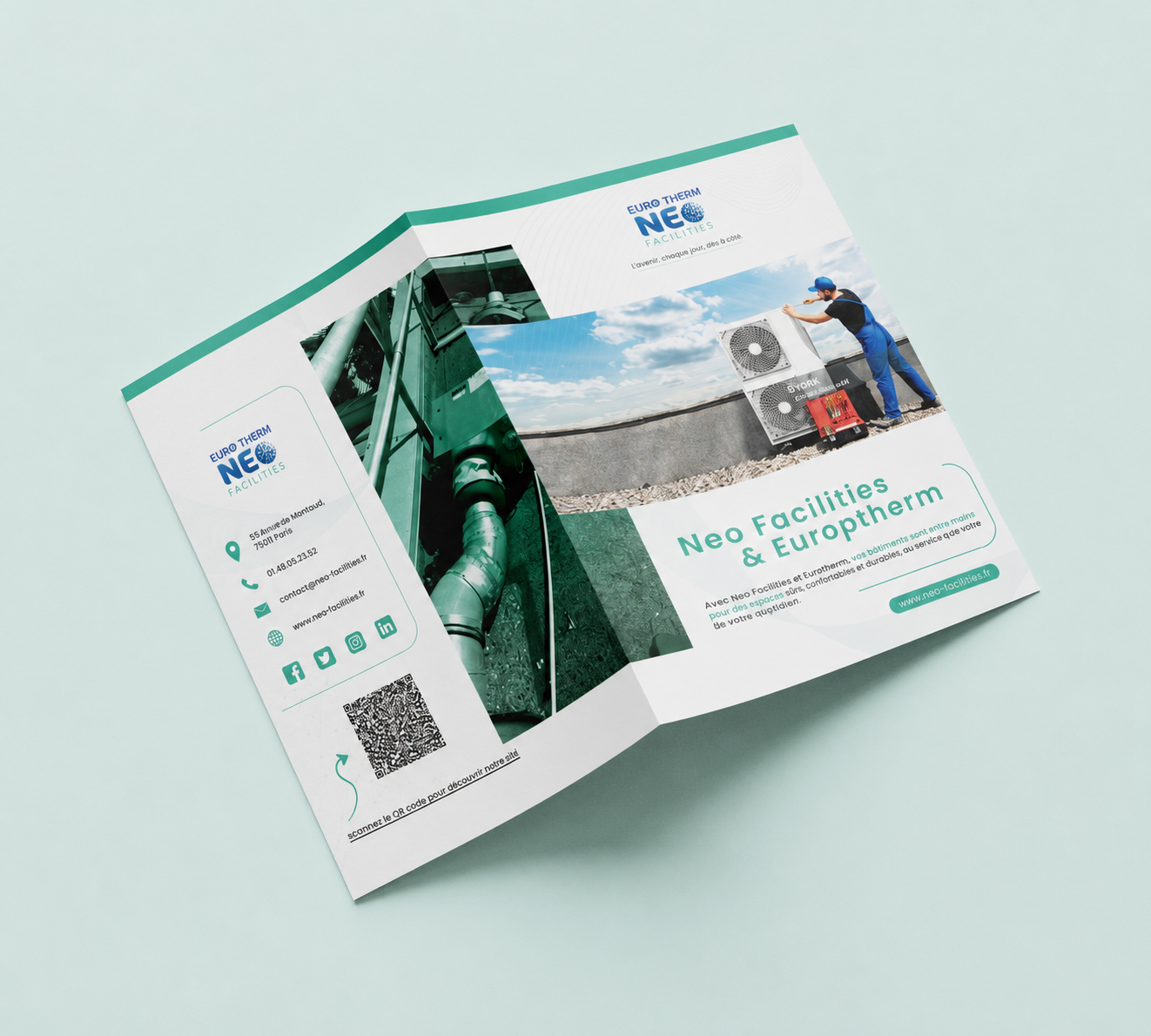 Neo Facilities & Eurotherm — Dépliant commercial deux volets